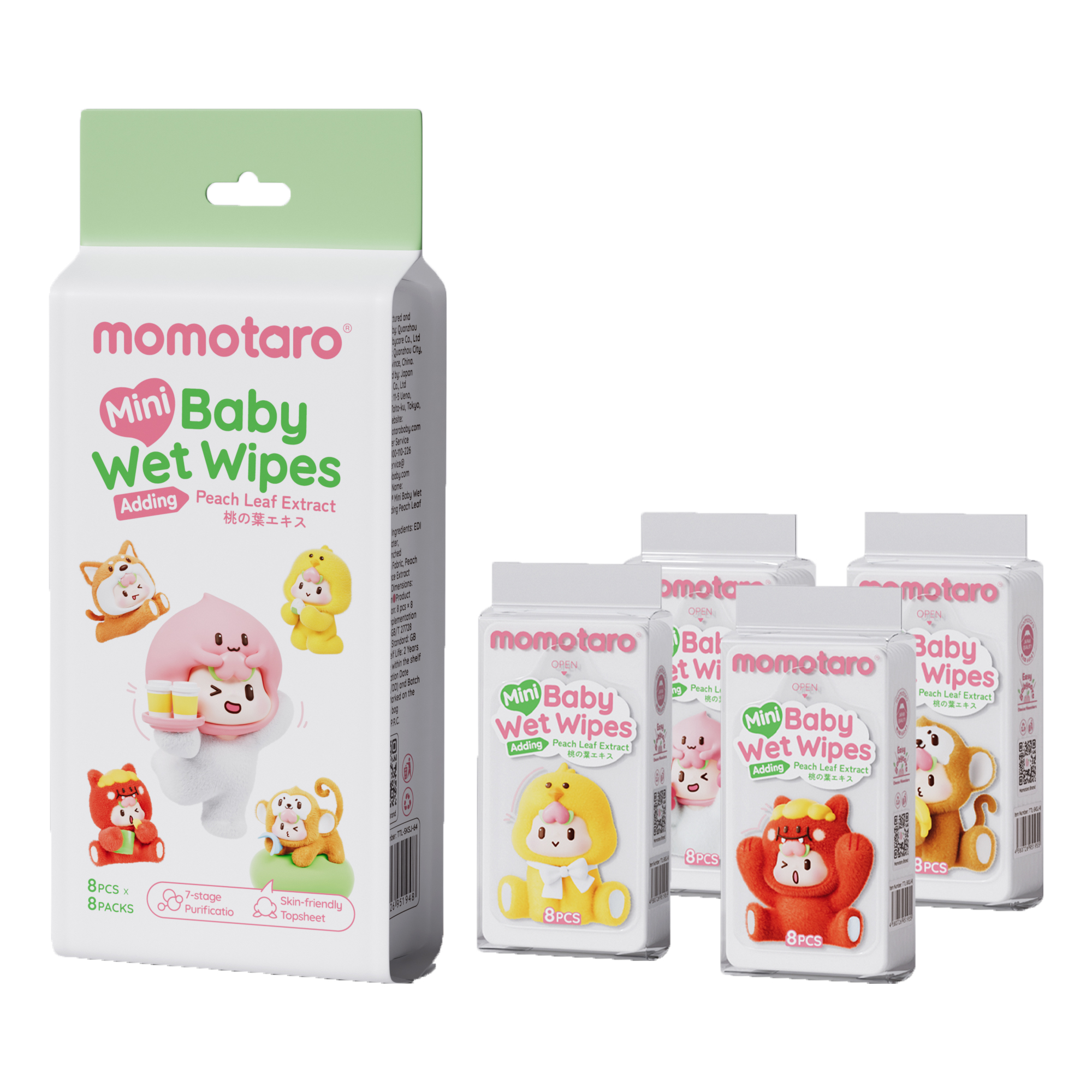 Lanzamiento de mini toallitas para bebés Momotaro