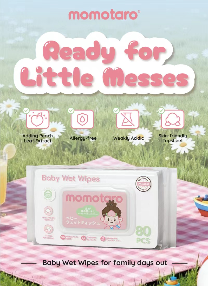 Toallitas húmedas para bebés Momotaro: cuidado suave para cada pequeño desorden