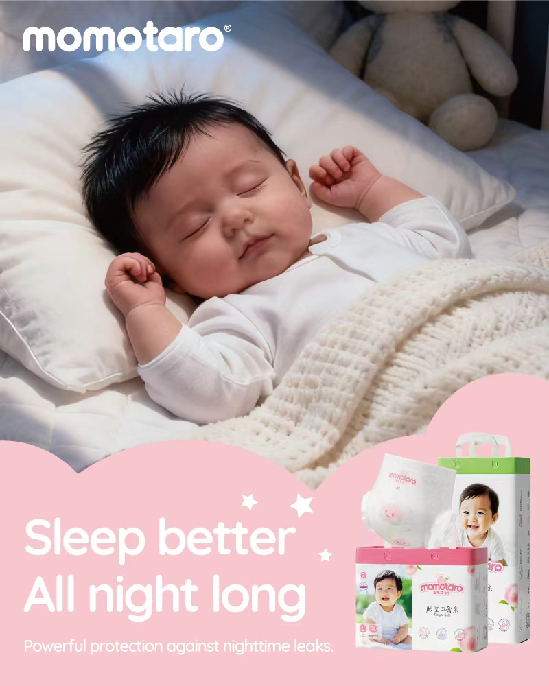 Duerma mejor toda la noche con los pañales para bebés Momotaro