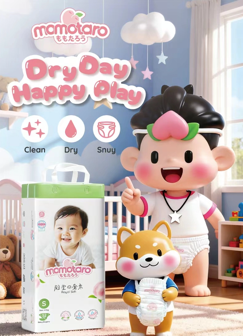 Pañales para bebés Momotaro: comodidad seca para cada día feliz