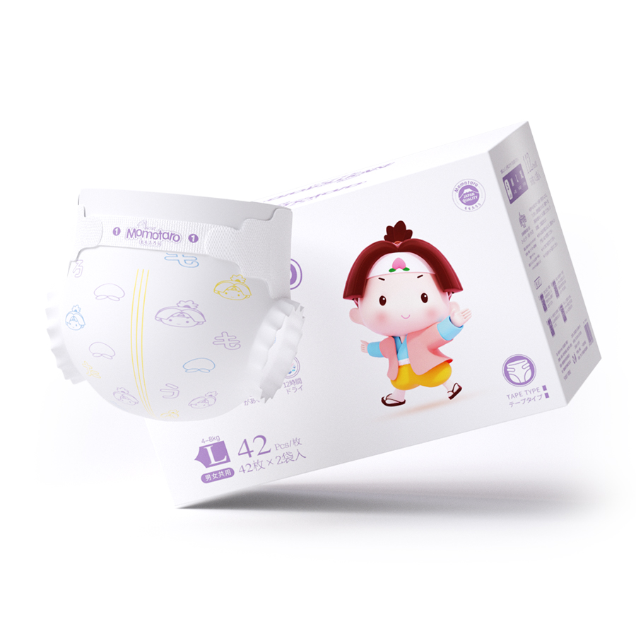Pañal para bebé Momotaro, súper seguro, esponjoso, desechable, de alta calidad, fabricante confiable de pañales para bebés en China