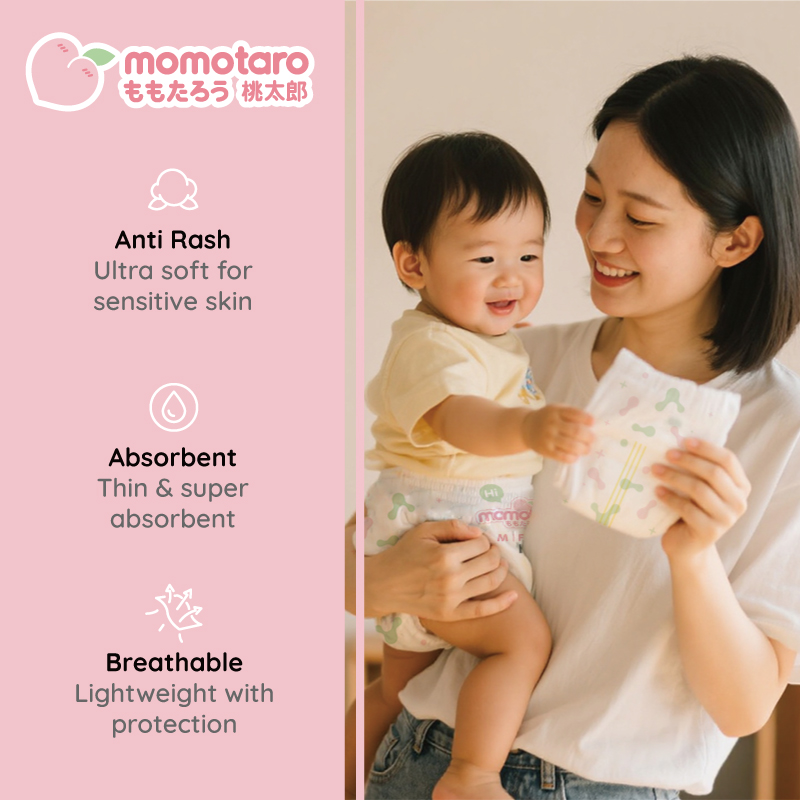 Pañales para bebés Momotaro: cuidado suave, absorbente y transpirable para cada bebé