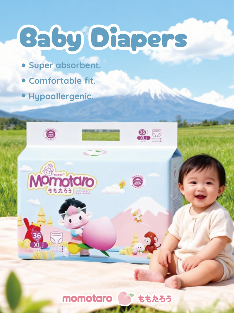 Pañales para bebés Momotaro: suaves, absorbentes y delicados para todos los bebés