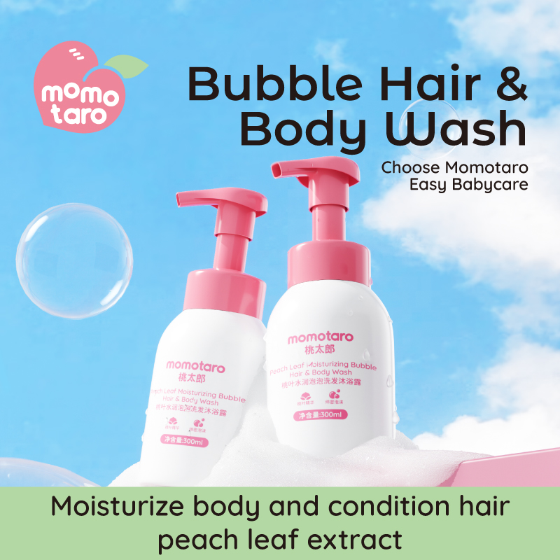 MOMOTARO Baby Shampoo & Washing Body Wash - Cuidado suave para los primeros baños de su bebé